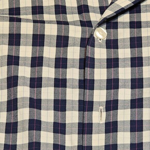Bonobos Slim Fit Blue & White Checkered Button-Down Shirt Size Medium - Picture 4 of 16